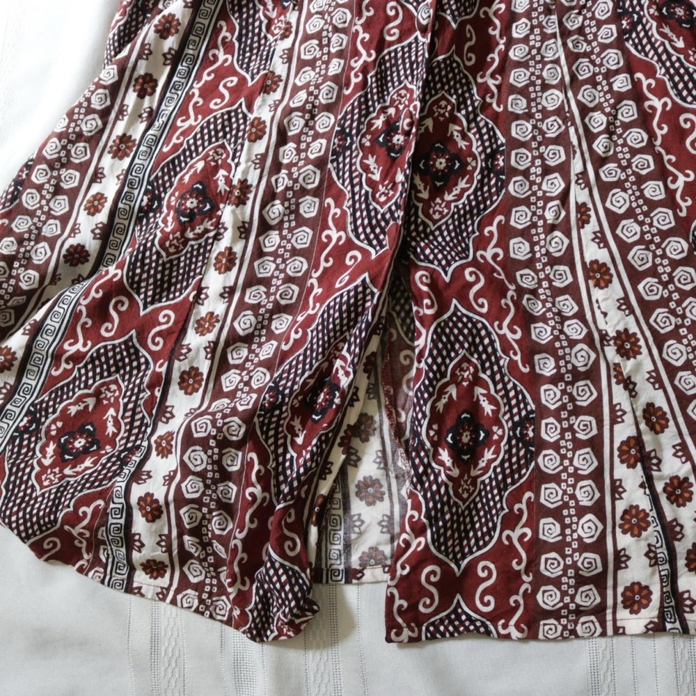 Boho Patterned Cross Back Strappy Button Down Max… - image 4